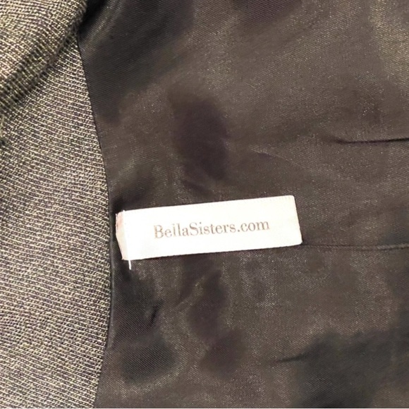 100% Wool Gray Black Lace with Hoodie Pleated Jacket Pea Coat Double Breasted - Picture 9 of 10
